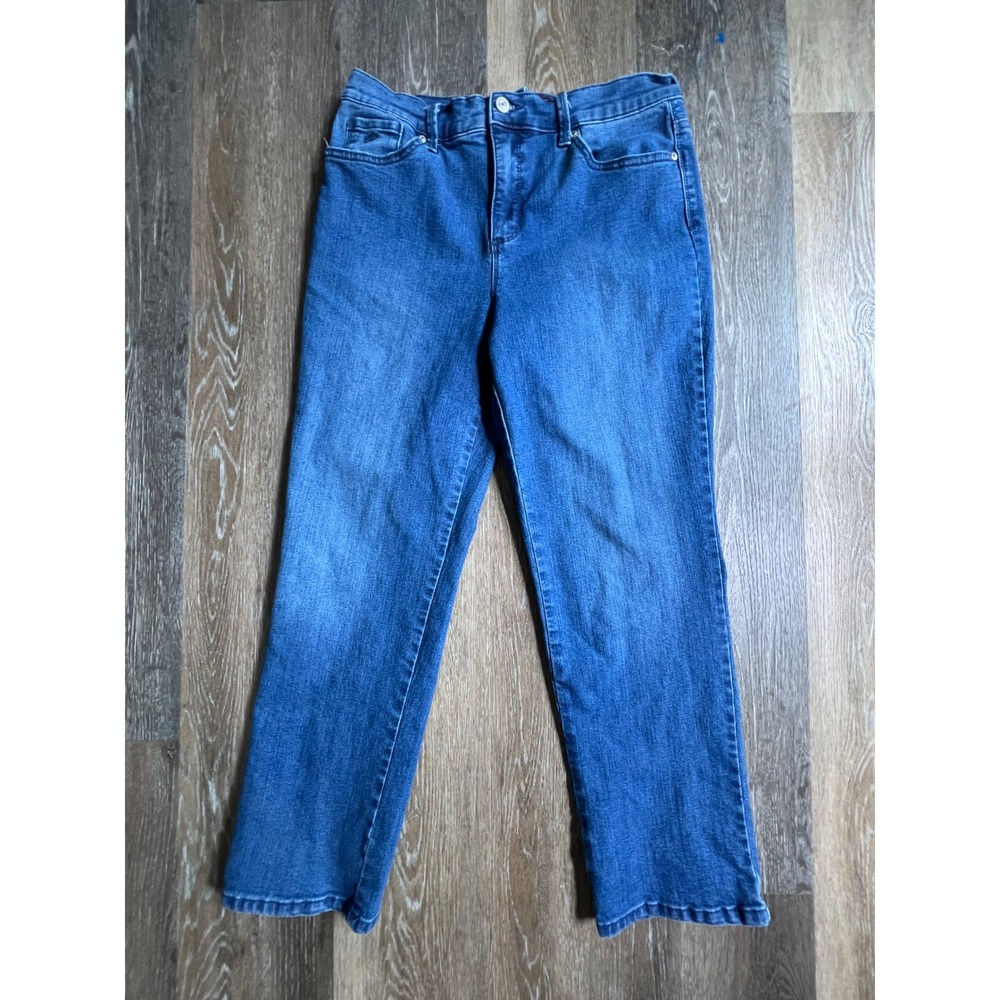 Gloria Vanderbilt Amanda Jeans Womens 12PS Blue High Rise Tapered Denim Pants